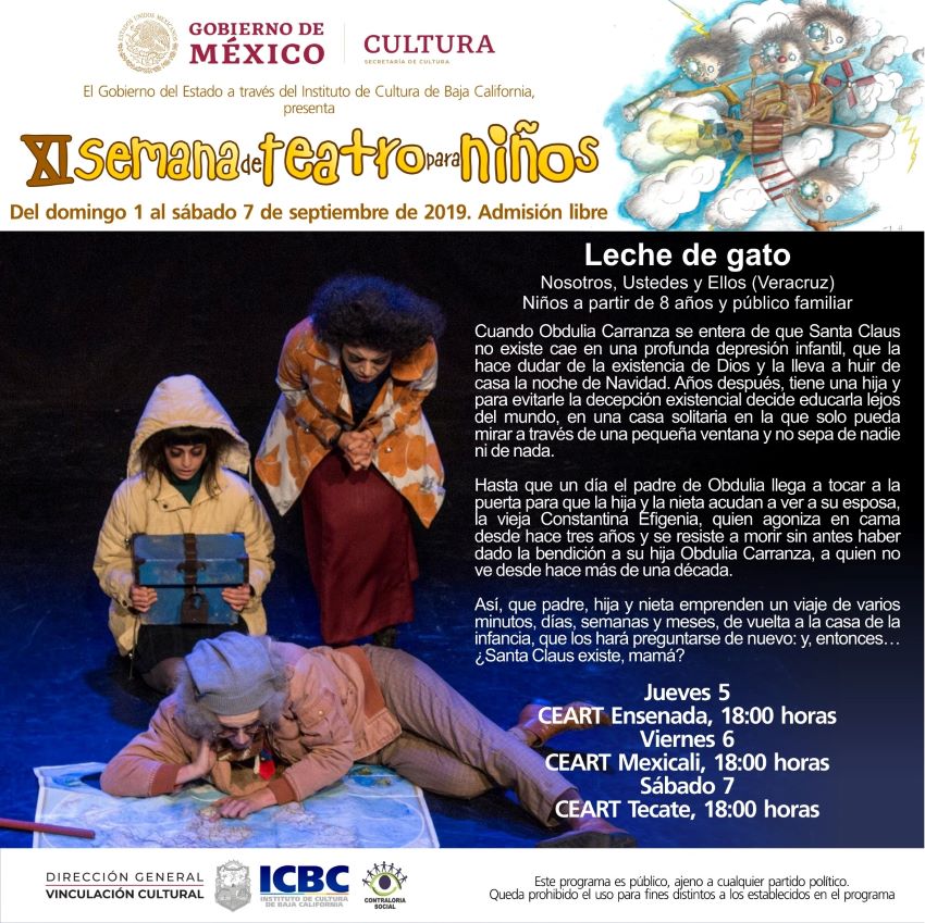 Presenta XI Semana de Teatro para Niños “Leche de Gatos”