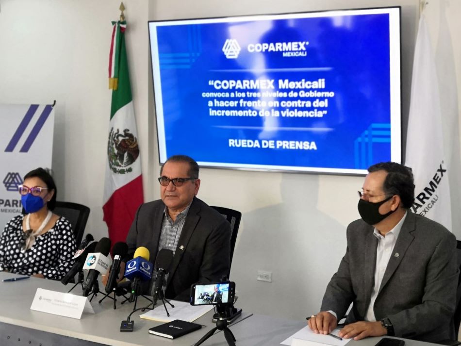 Exhorta Coparmex  Mexicali a un frente común  ante escalada de indicies delictivos