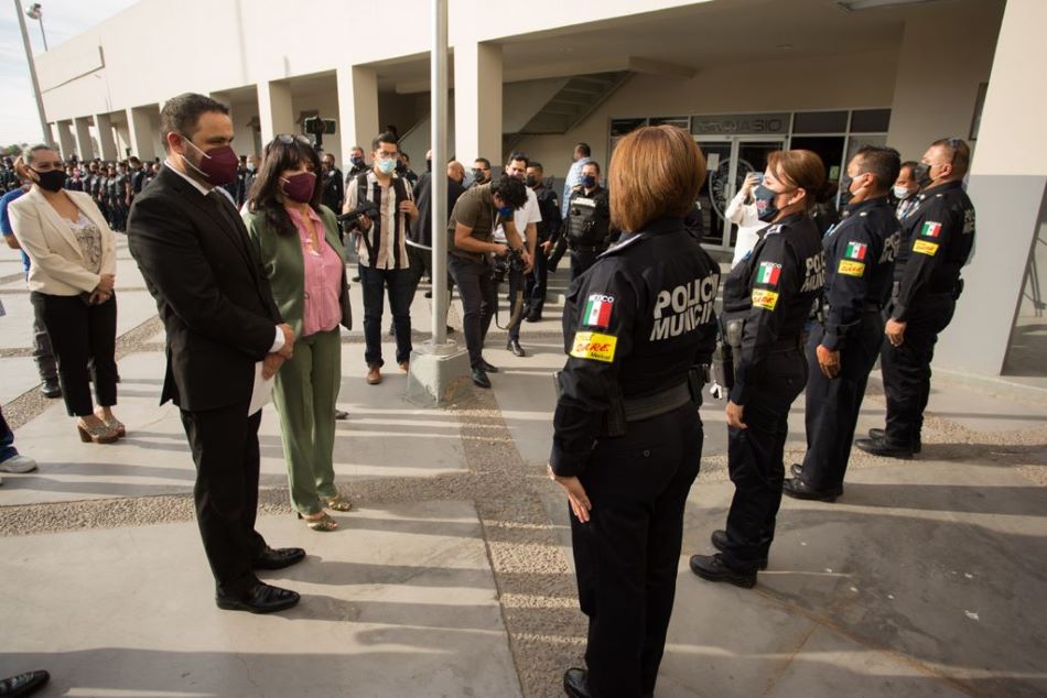 Toma alcaldesa pase de lista a elementos de la Policía Municipal