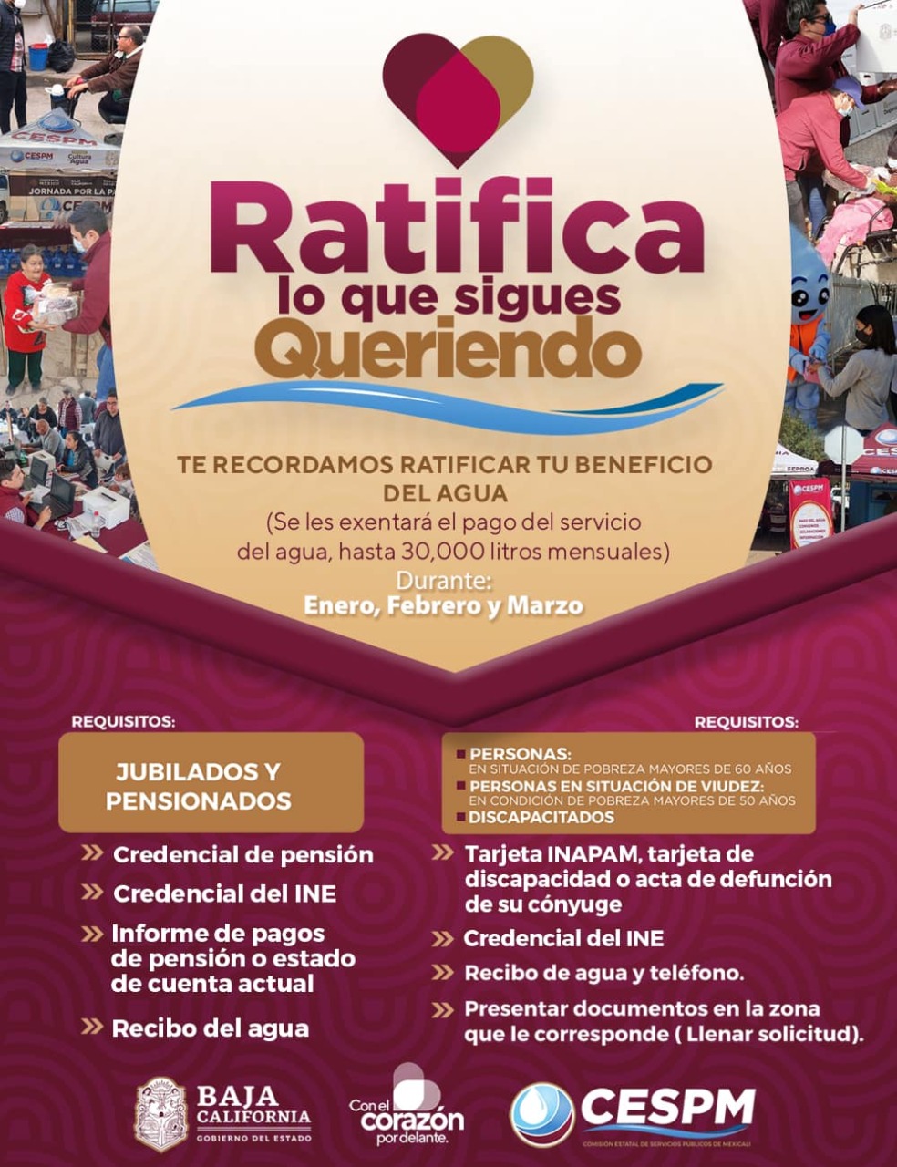 Cespm invita jubilados, pensionados y personas en condiciones de vulnerabilidad a ratificar el beneficio del servicio de agua