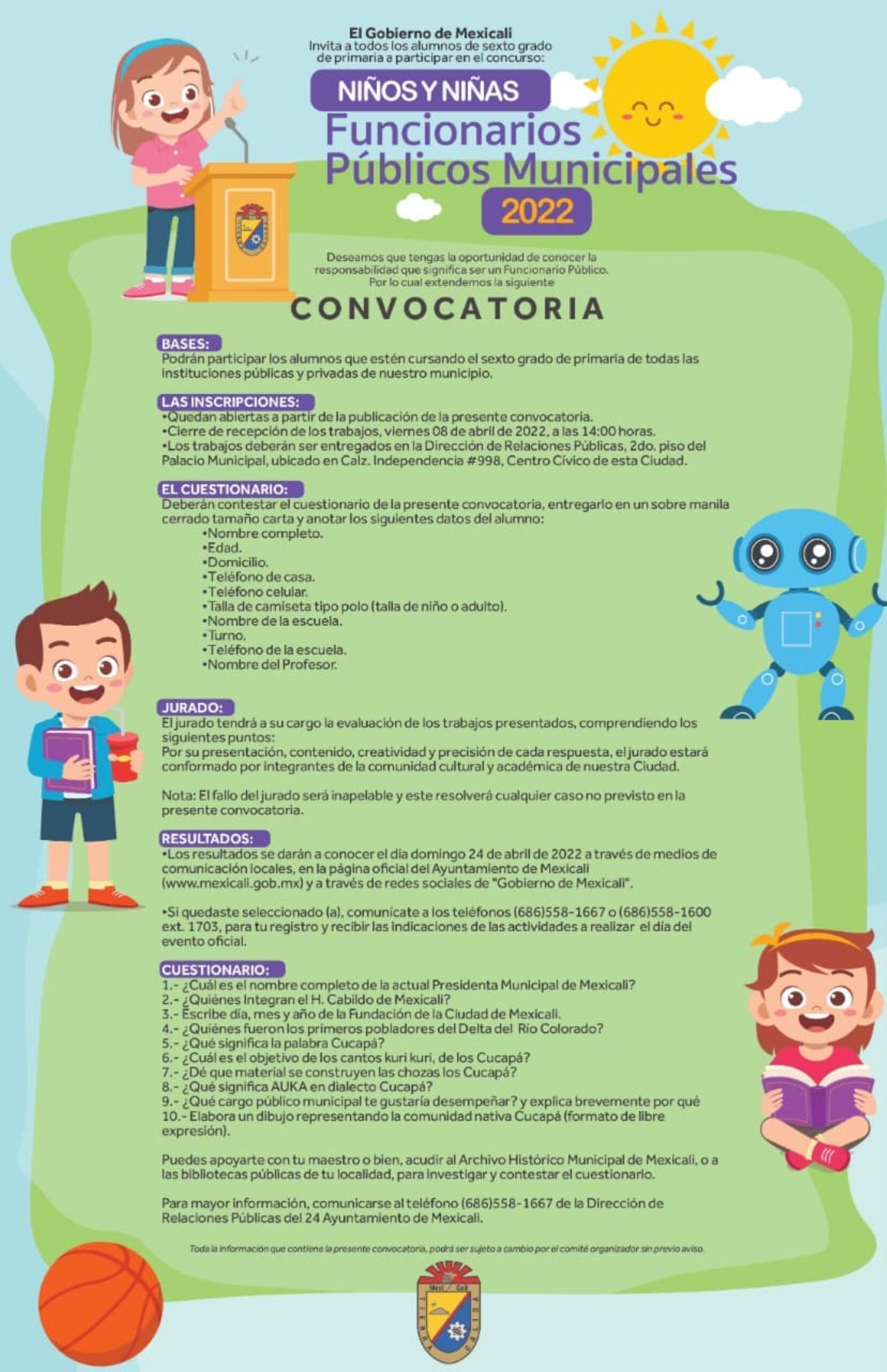 Últimos días de la convocatoria de Niño Funcionario