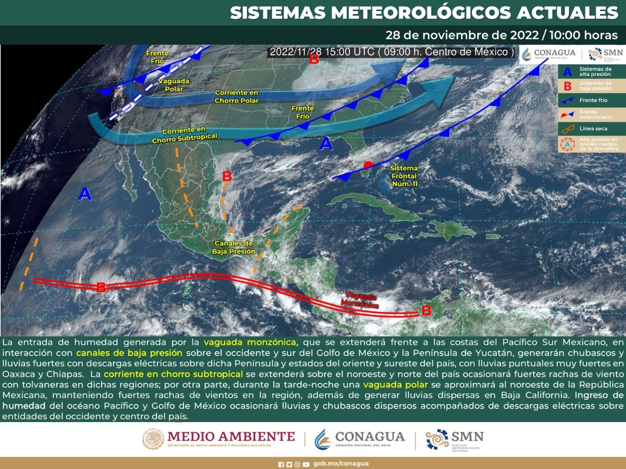 Reporta la CEPC posibilidad de lluvias ligeras y vientos para los próximos días; Zona Costa