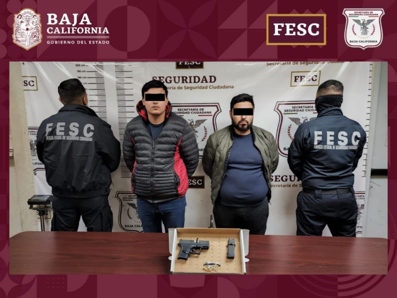 Detiene  FESC a tres con armas de fuego en Mexicali