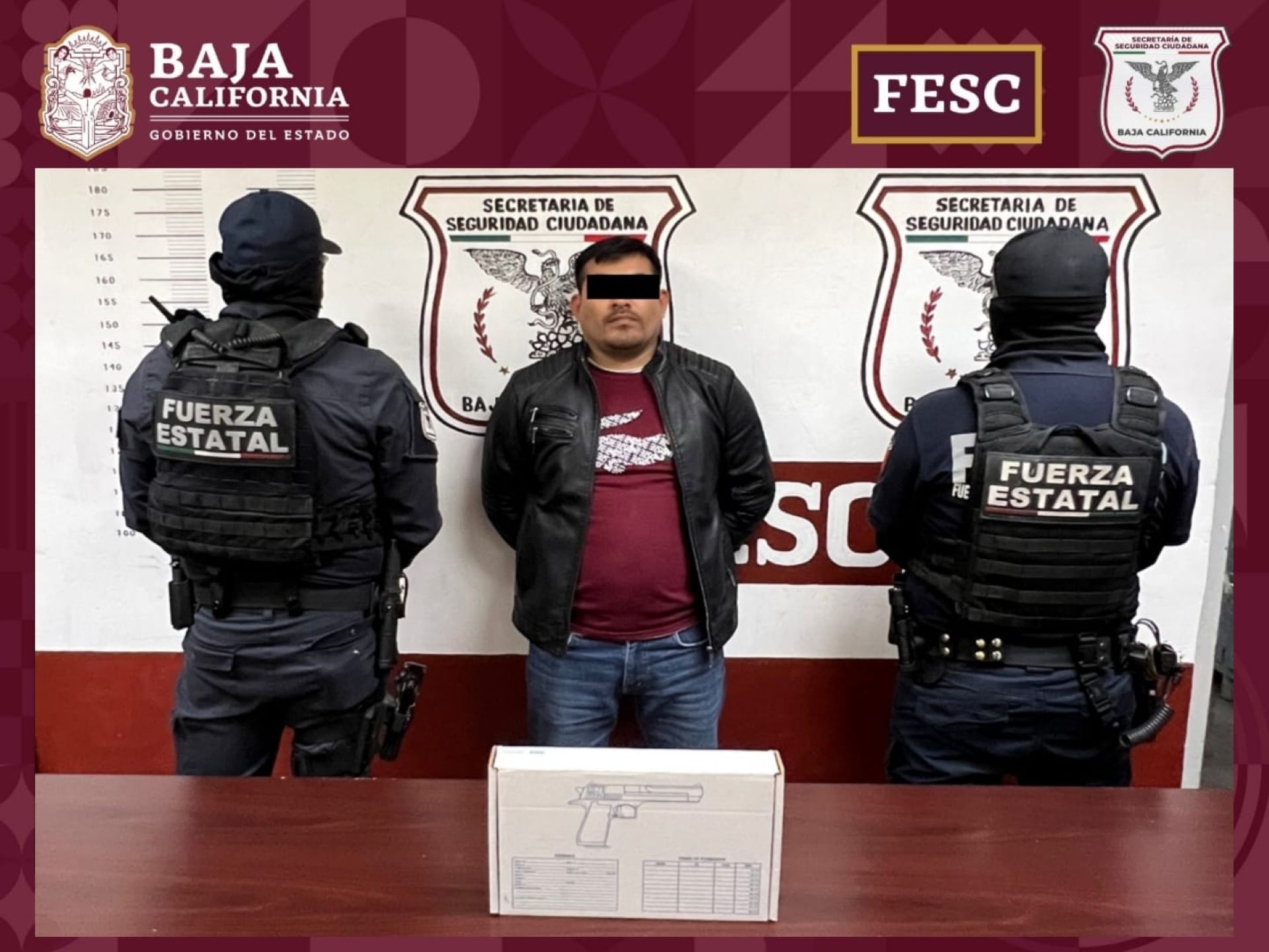 Detiene FESC a hombre armado en Mexicali gracias a denuncia anónima