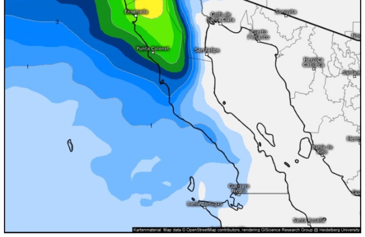 Pronostican fuertes lluvias en zona costa este fin de semana en BC: Protección Civil