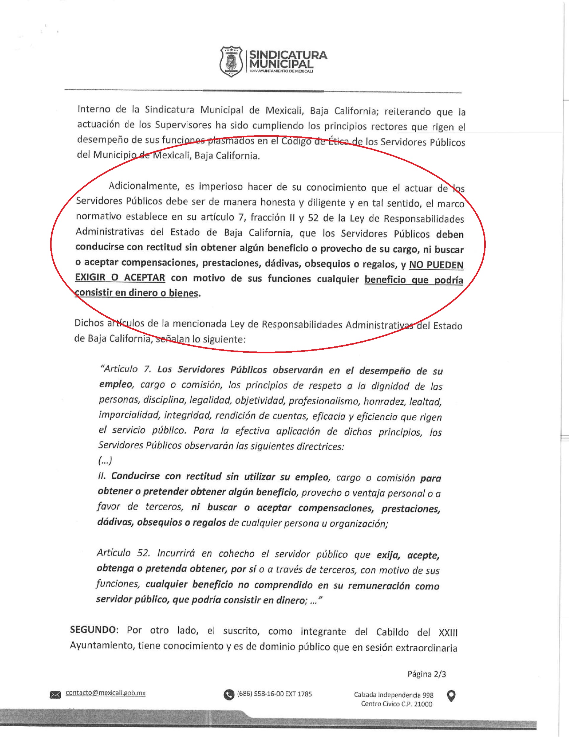 Responde Síndico Procurador a líder de los burócratas; La Sindicatura no acosa, cumple con la Ley