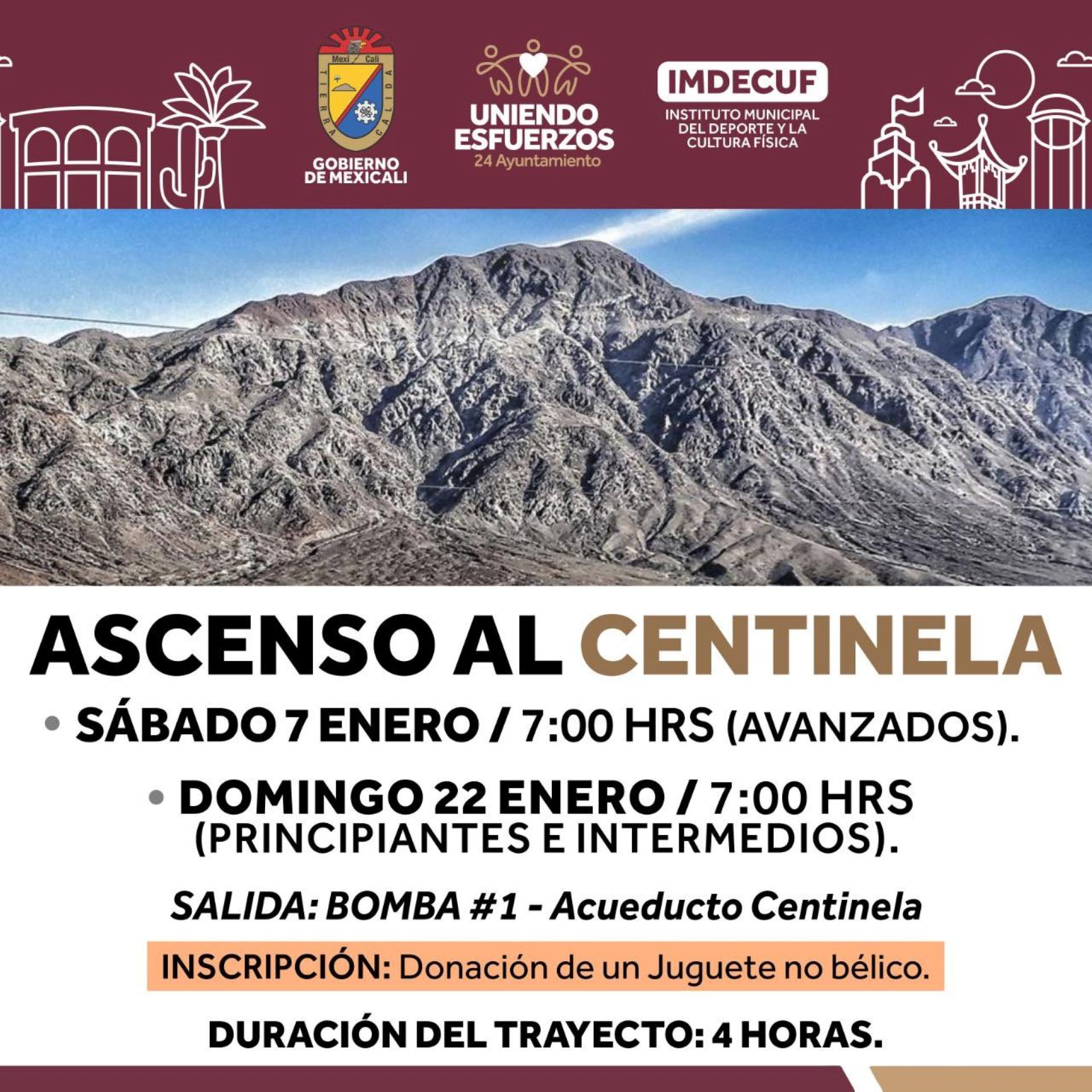 Invita Imdecuf a participar en el ascenso al Cerro de Centinela