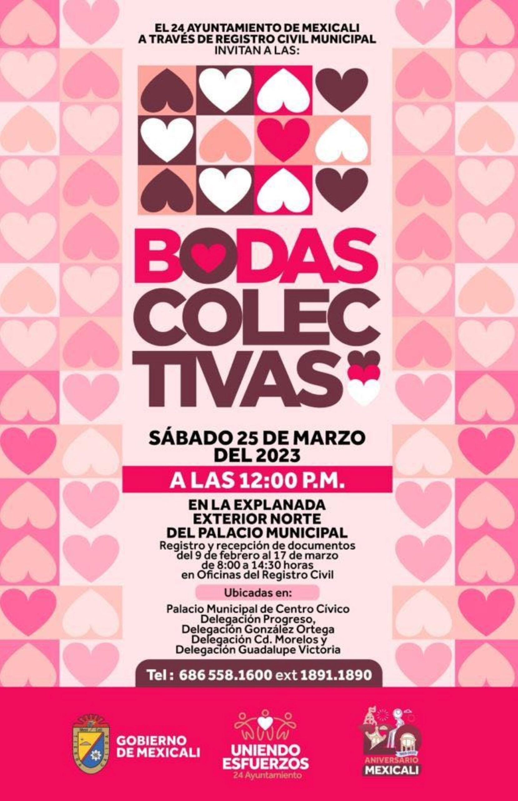 Invita Gobierno de Mexicali a parejas a formalizar en las bodas colectivas gratuitas