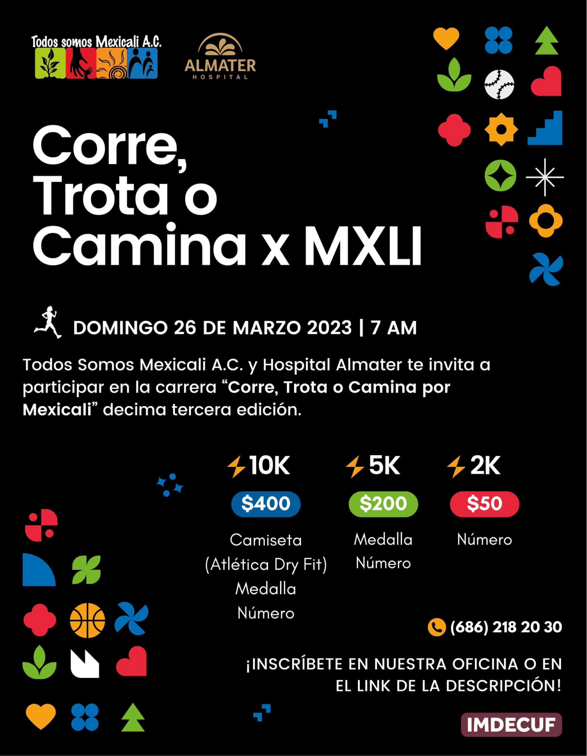 Abiertas inscripciones para la décimo tercera carrera “Corre, Trota o Camina por Mexicali”