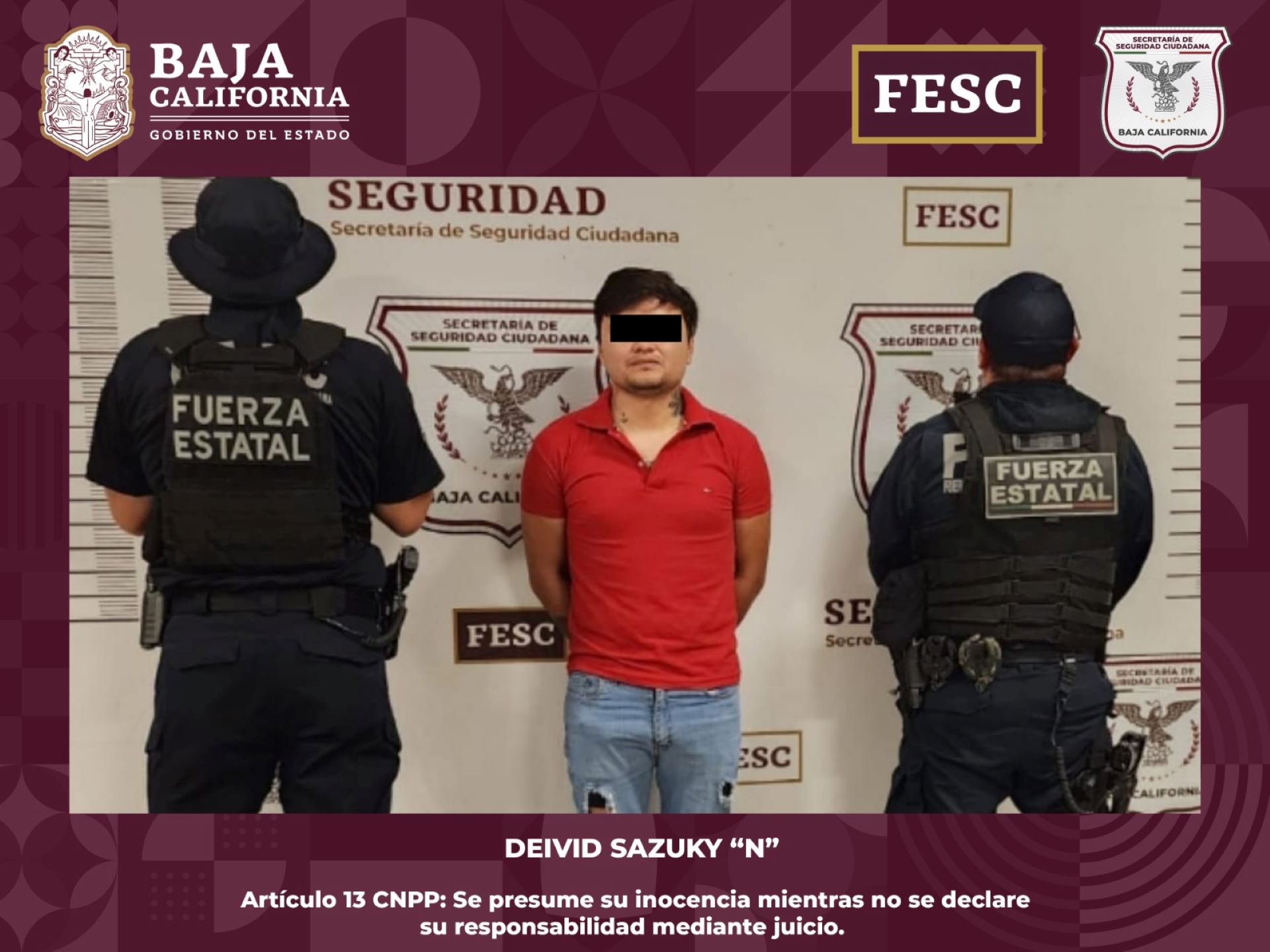 Aprehende FESC a cuatro hombres con órdenes de aprehensión activas en BC