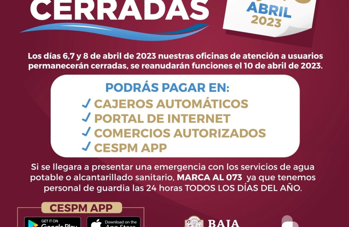 Presenta CESPM opciones para realizar trámites en días de asueto por Semana Santa