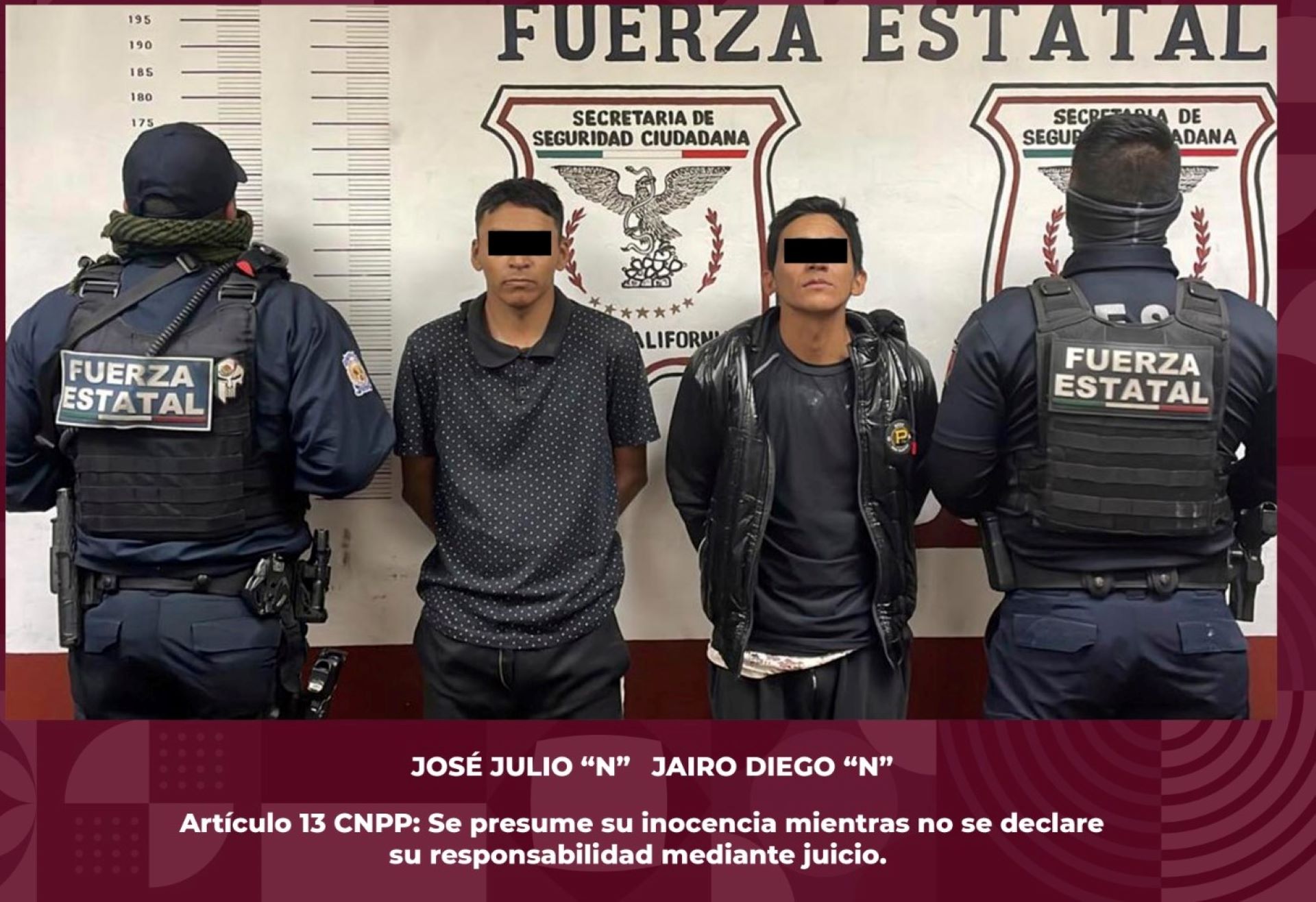 Detiene FESC a presuntos narcomenudistas en Mexicali y Ensenada