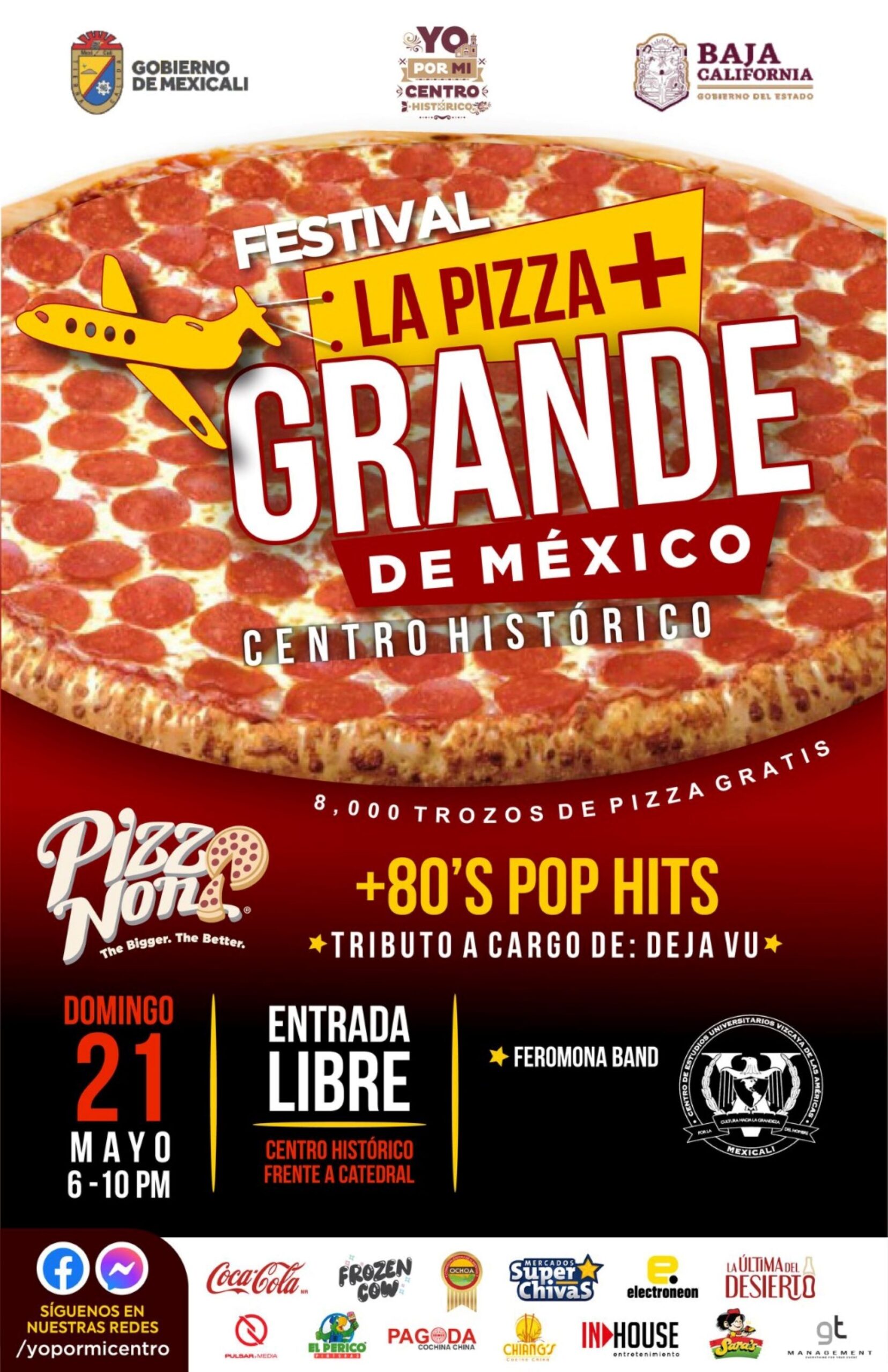 Este domingo “La pizza más grande del mundo” en el Centro Histórico