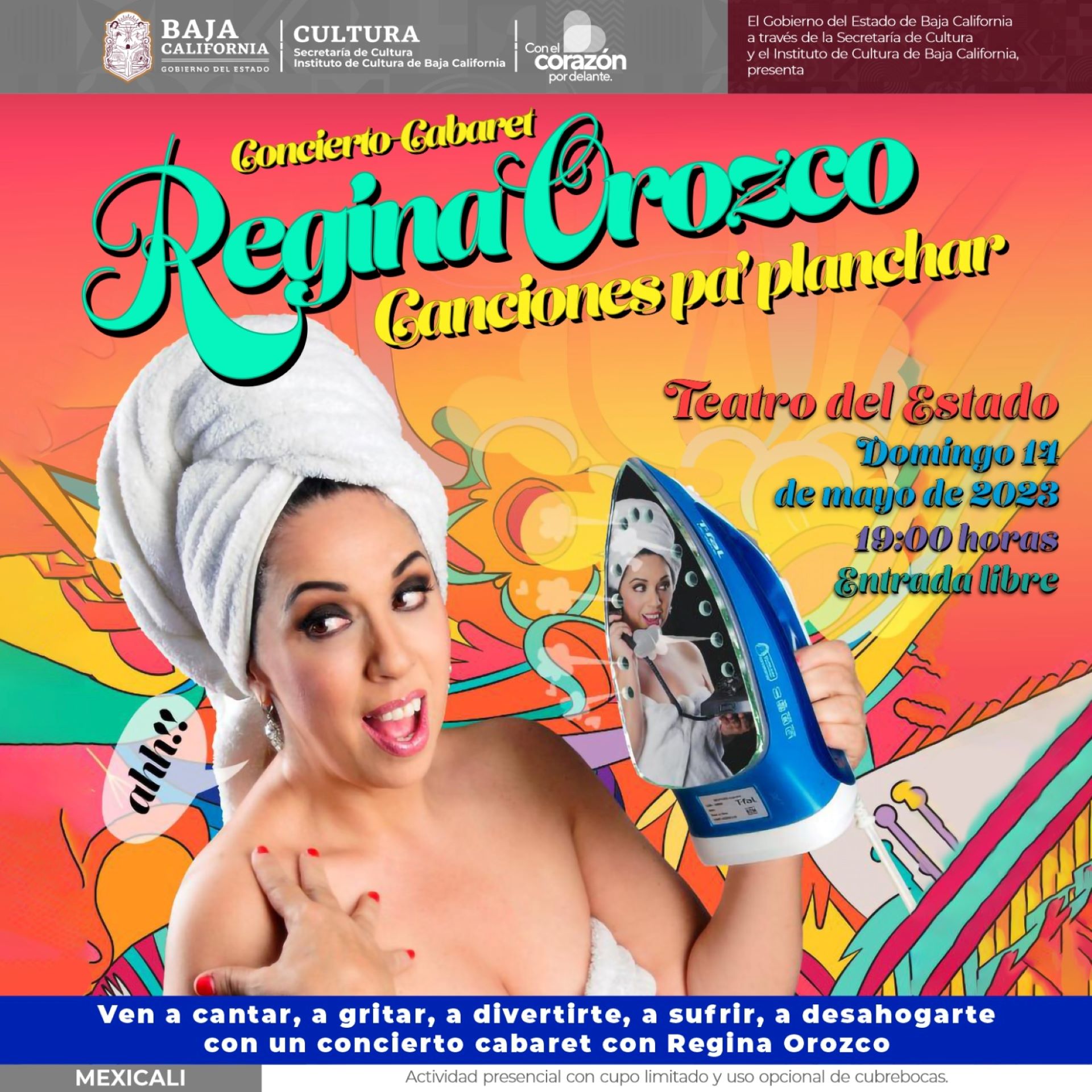 Ofrece Secretaría de Cultura presentación gratuita con Regina Orozco en Tijuana y Mexicali