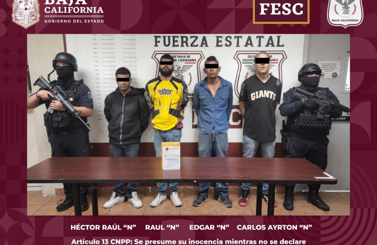 Rescata Fuerza Estatal a menor privado de la libertad en Mexicali; Hay cuatro detenidos