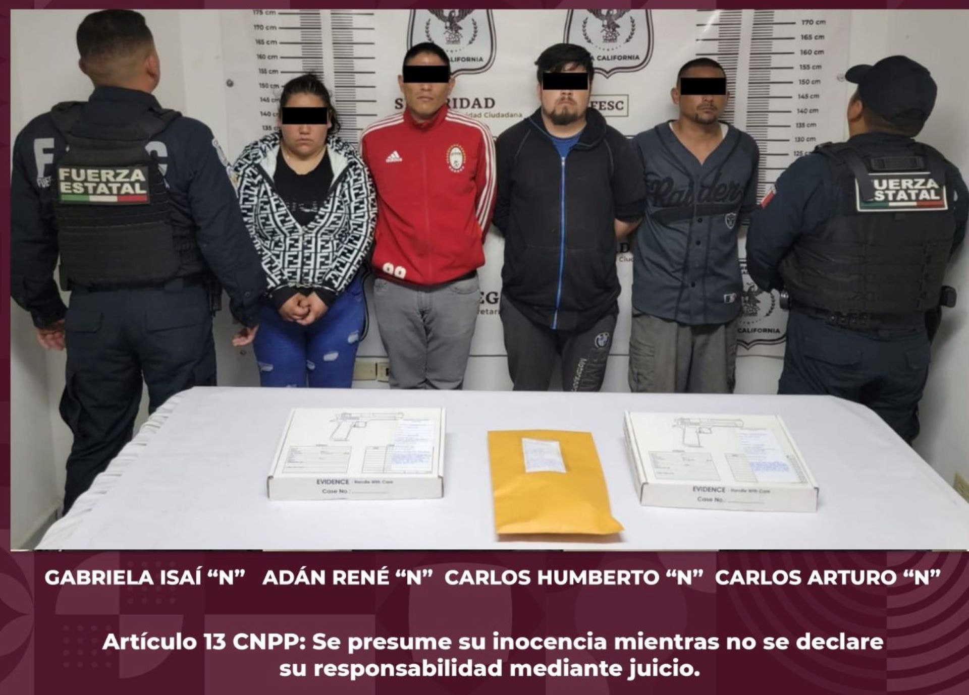 Aseguran armas y drogas en ensenada; hay 4 detenidos