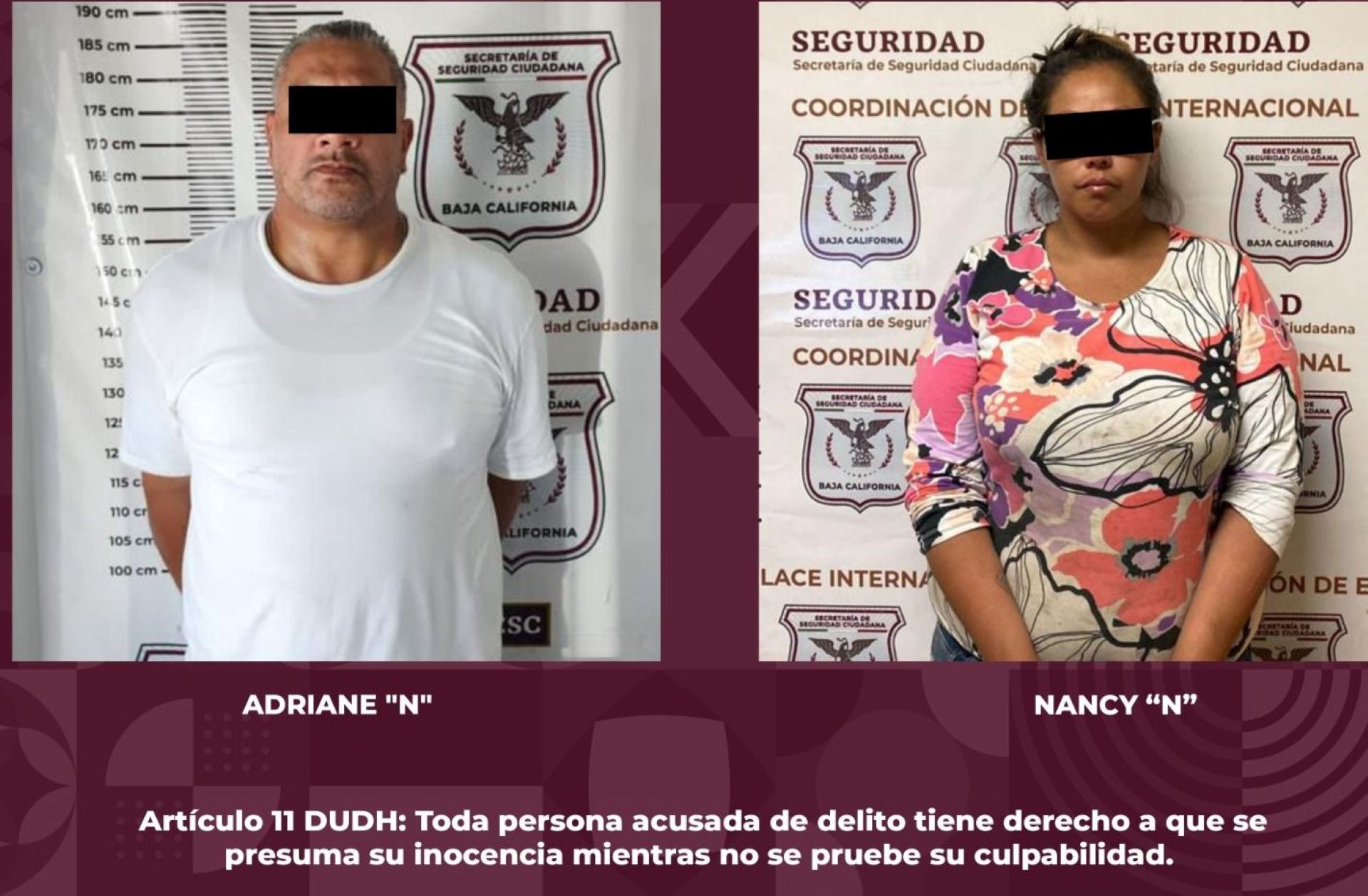 Detiene enlace internacional de FESC a una mujer y un hombre en Mexicali y Ensenada