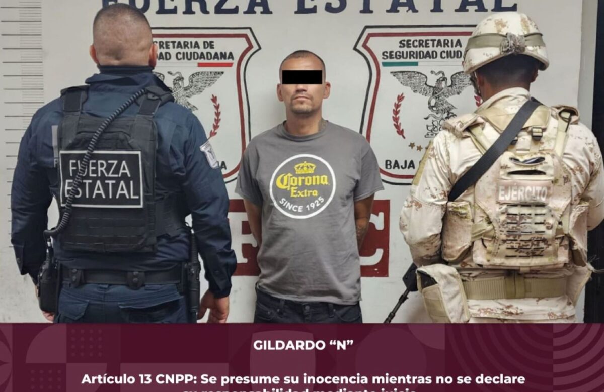 Detienen FESC y SEDENA a un hombre en poder de un arma de fuego en Mexicali