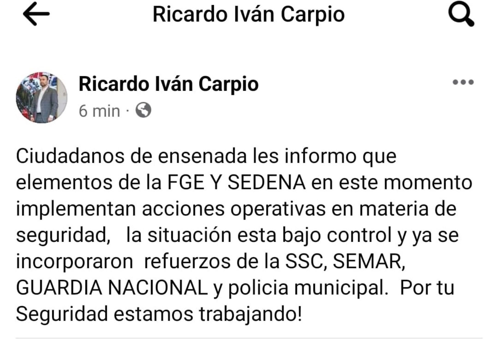 Fuerte operativo policíaco se despliega en el Valle de Guadalupe