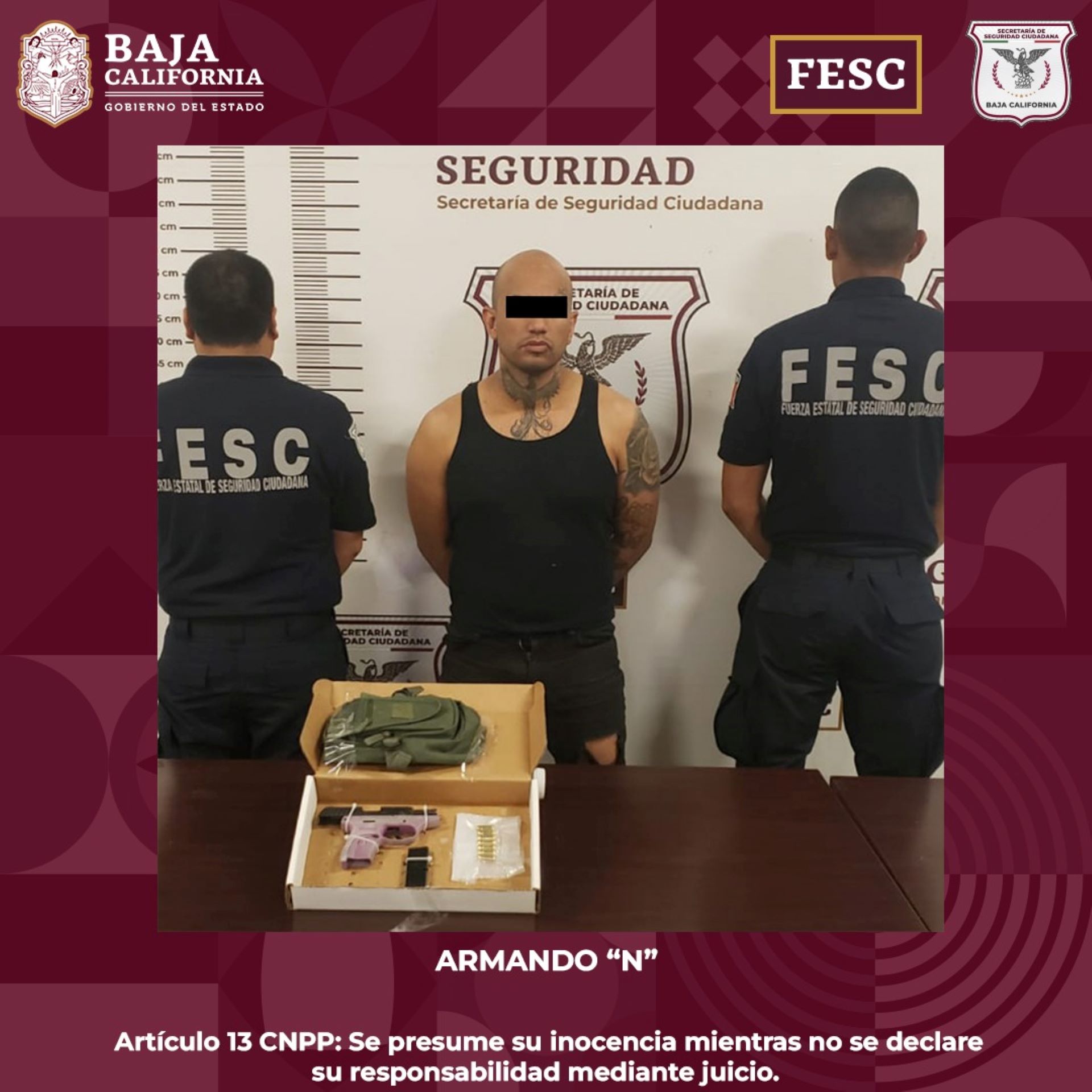 Asegura Fuerza Estatal armas de fuego abastecidas; hay dos detenidos en Tijuana