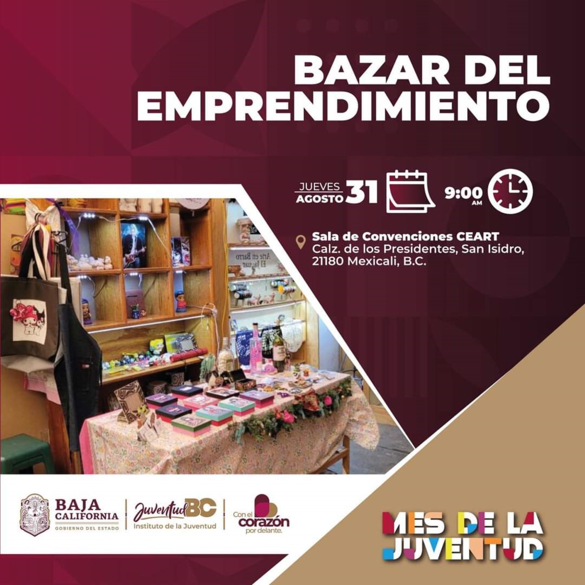 Invita Juventud BC a ciudadanía al “Bazar del Emprendimiento 2023”