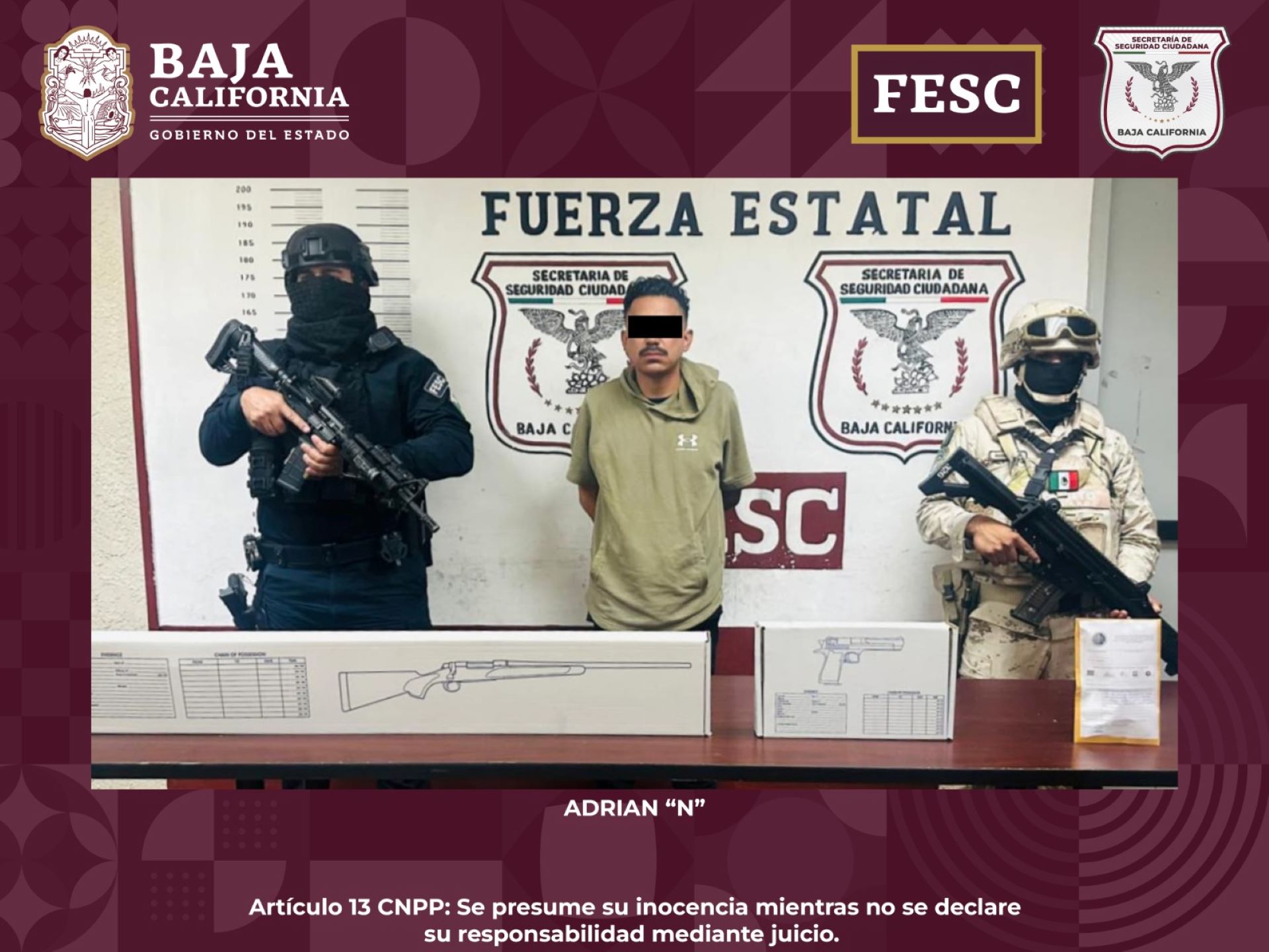 Detienen FESC y Sedena en Valle de Mexicali a hombre