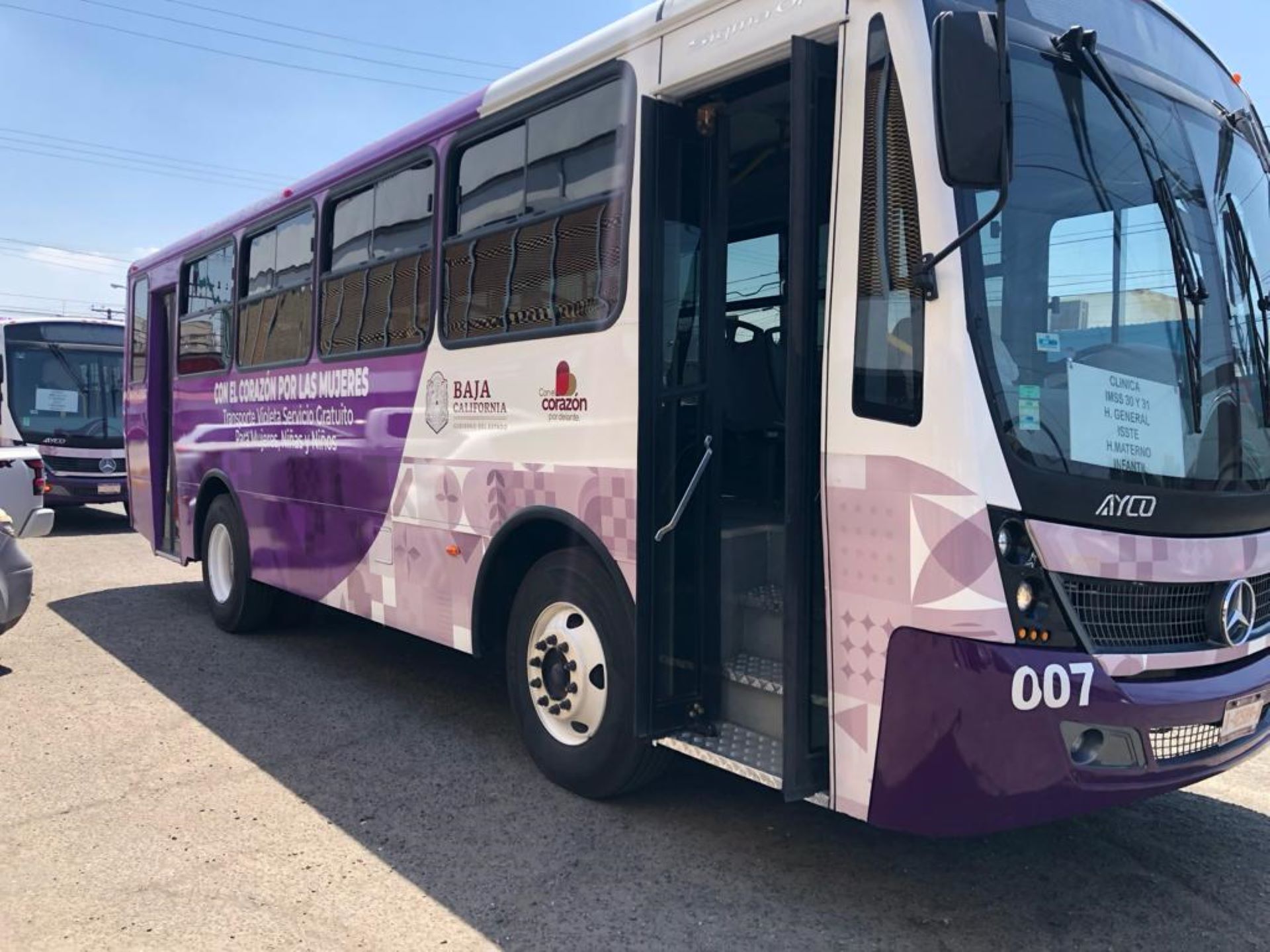 Informa IMOS que Transporte Violeta Mexicali pasará por plaza La  Cachanilla