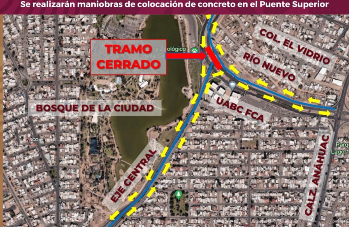 Anuncia Sidurt ajustes en la circulación sobre Río Nuevo en dirección a la Calzada Anáhuac