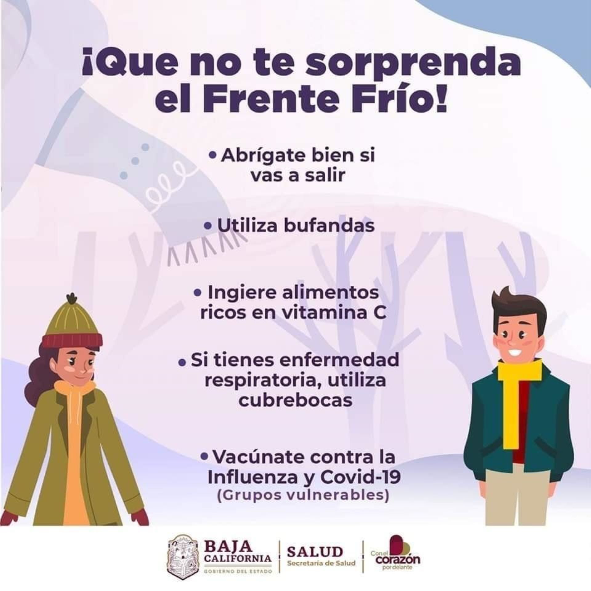 Invita Secretaría de Salud a no bajar la guardia ante bajas temperaturas