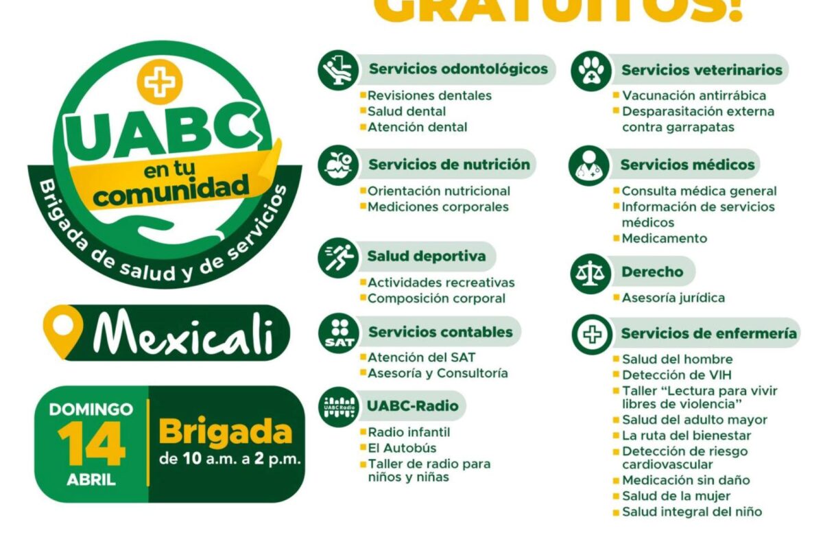 UABC en tu comunidad: Brigada de salud y de servicios estará en Fracc. Ángeles de Puebla