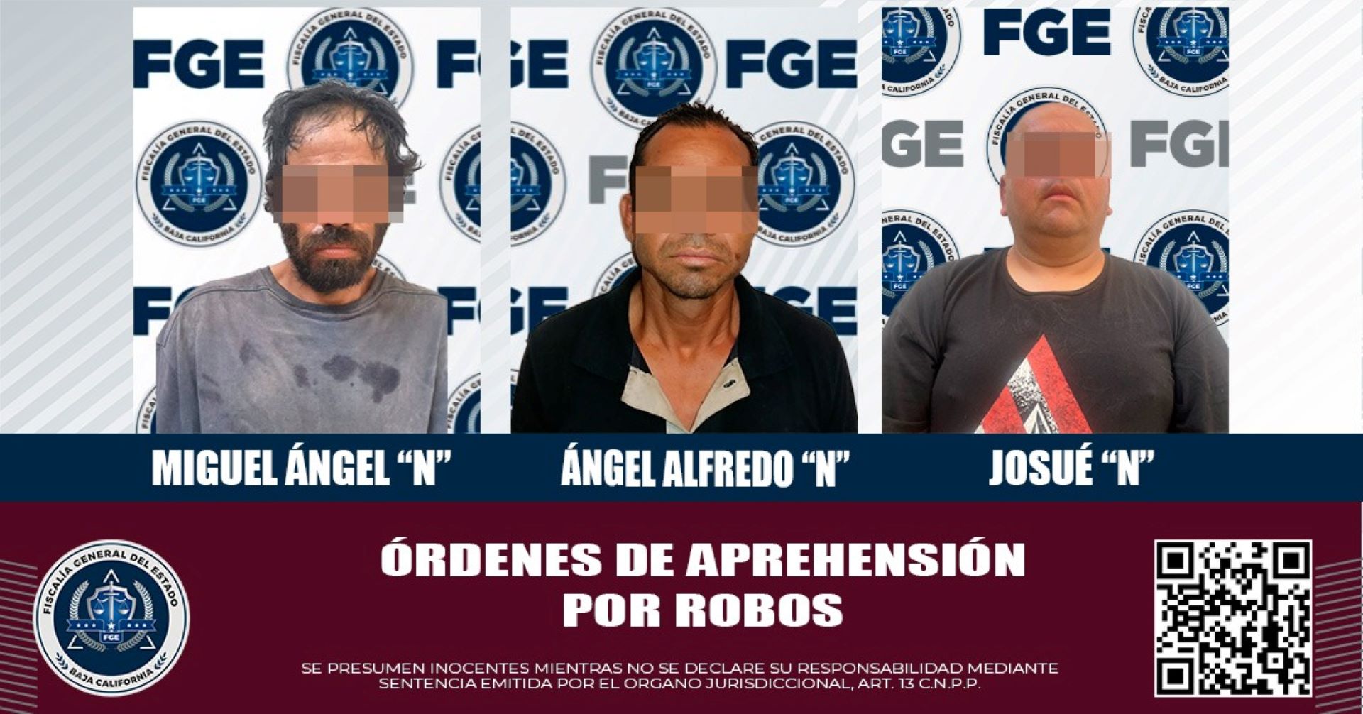 Captura Agencia Estatal de Investigación a prófugos de la justicia implicados en robos