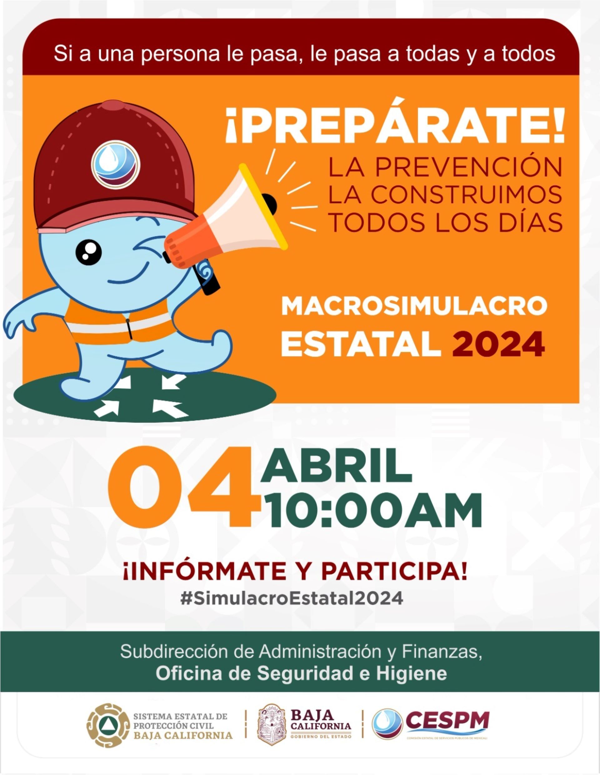 Prepara CESPM simulacro de sismo para el jueves 4 de abril