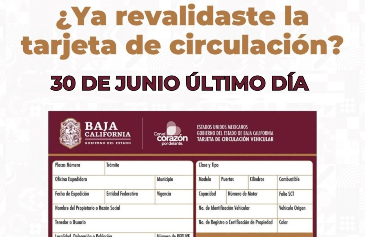 Vence plazo el 30 de junio para renovar tarjeta de circulación