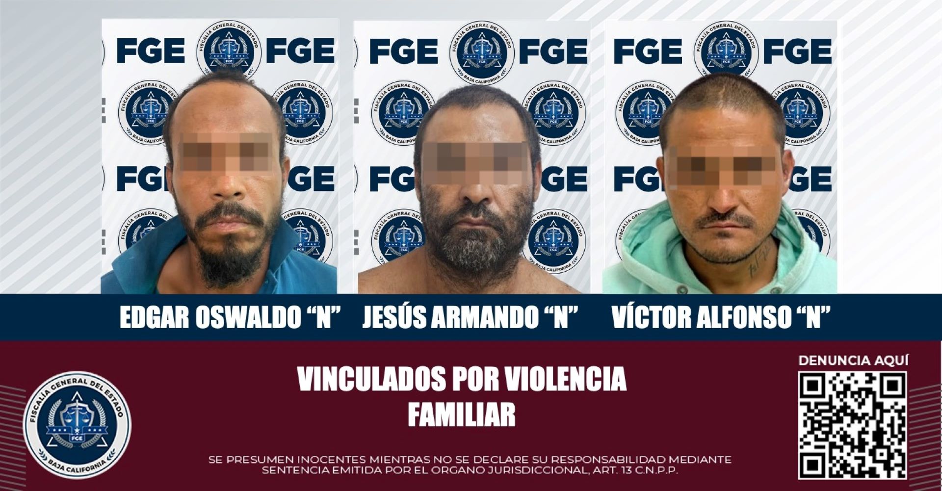 Tres acusados de agredir a familiares quedaron en prisión preventiva