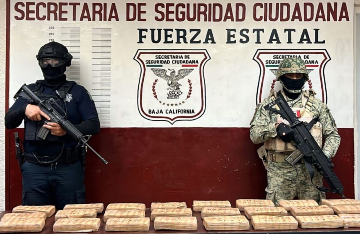 “Atoran” FESC y SEDENA armas de fuego y 26 kilos de cocaína en el Valle de Mexicali