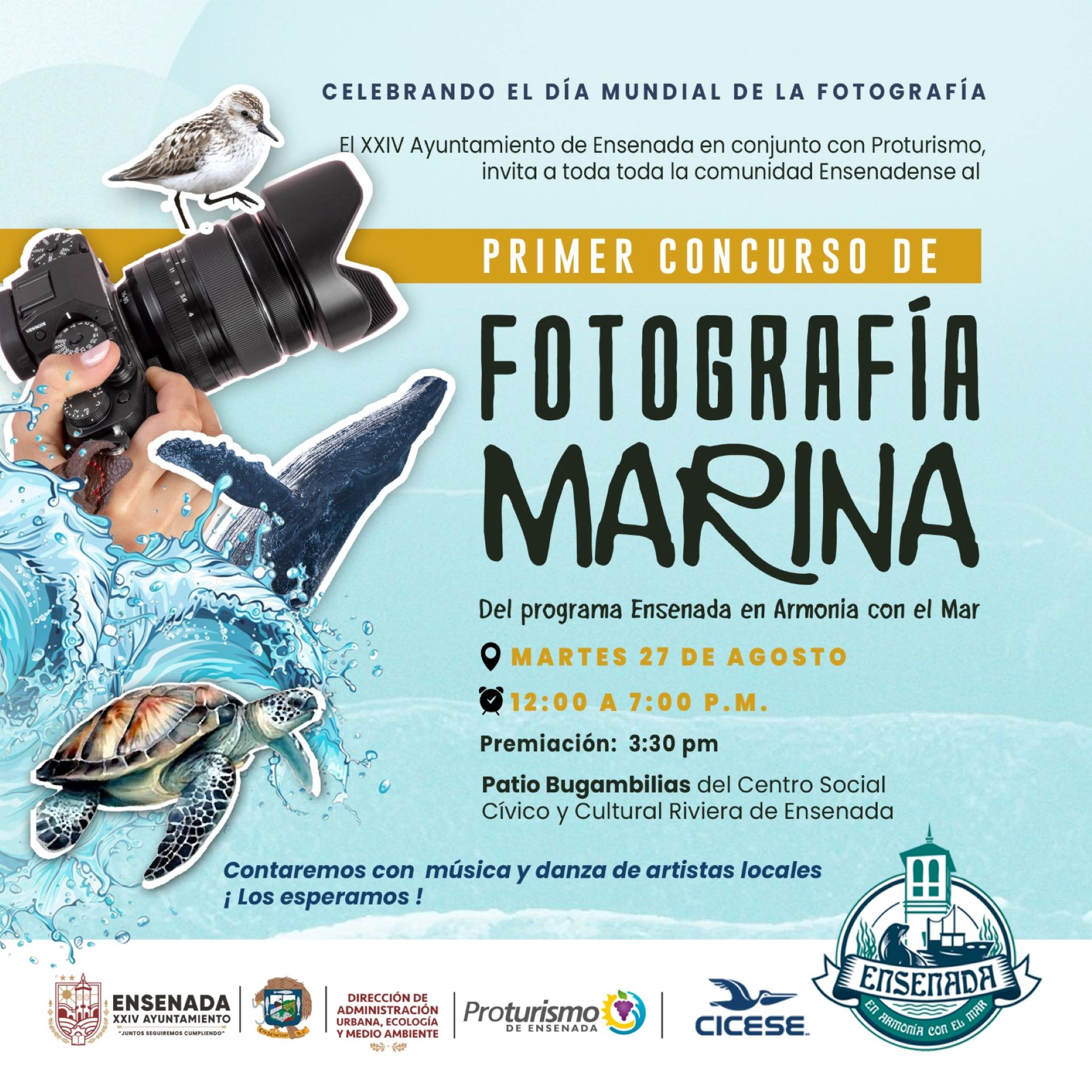 Invitan Gobierno Municipal y Cicese a Primer Concurso de Fotografía Marina