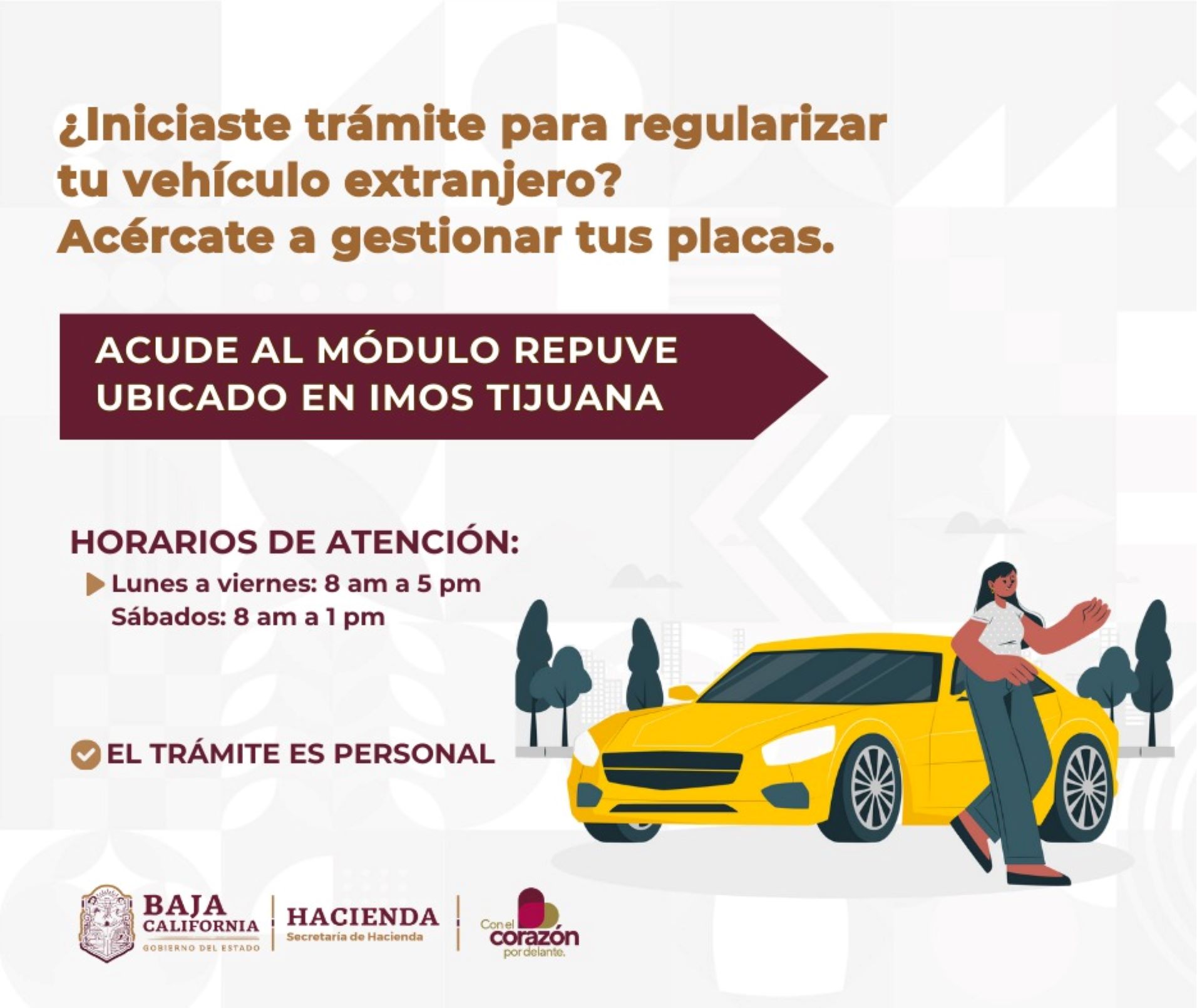 SAT BC invita a tijuanenses que hayan regularizado su vehículo realicen su trámite de sus placas