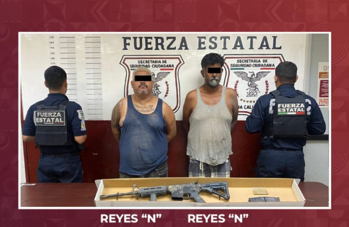 Persecución policiaca concluye con detención de dos hombres armados en el Valle Mexicali