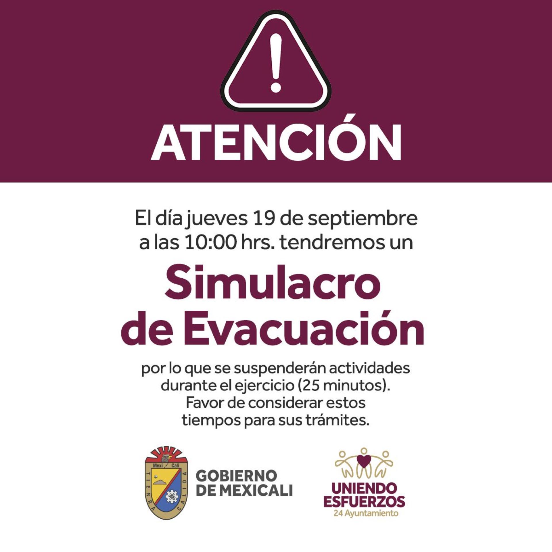 Gobierno de Mexicali se encuentra listo para participar en el simulacro nacional