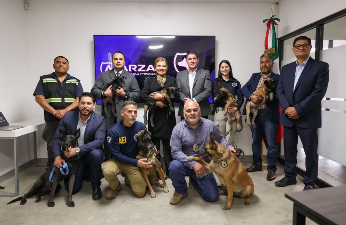 Recibe Fiscalía General del Estado donación de cuatro cachorros para Unidades K9