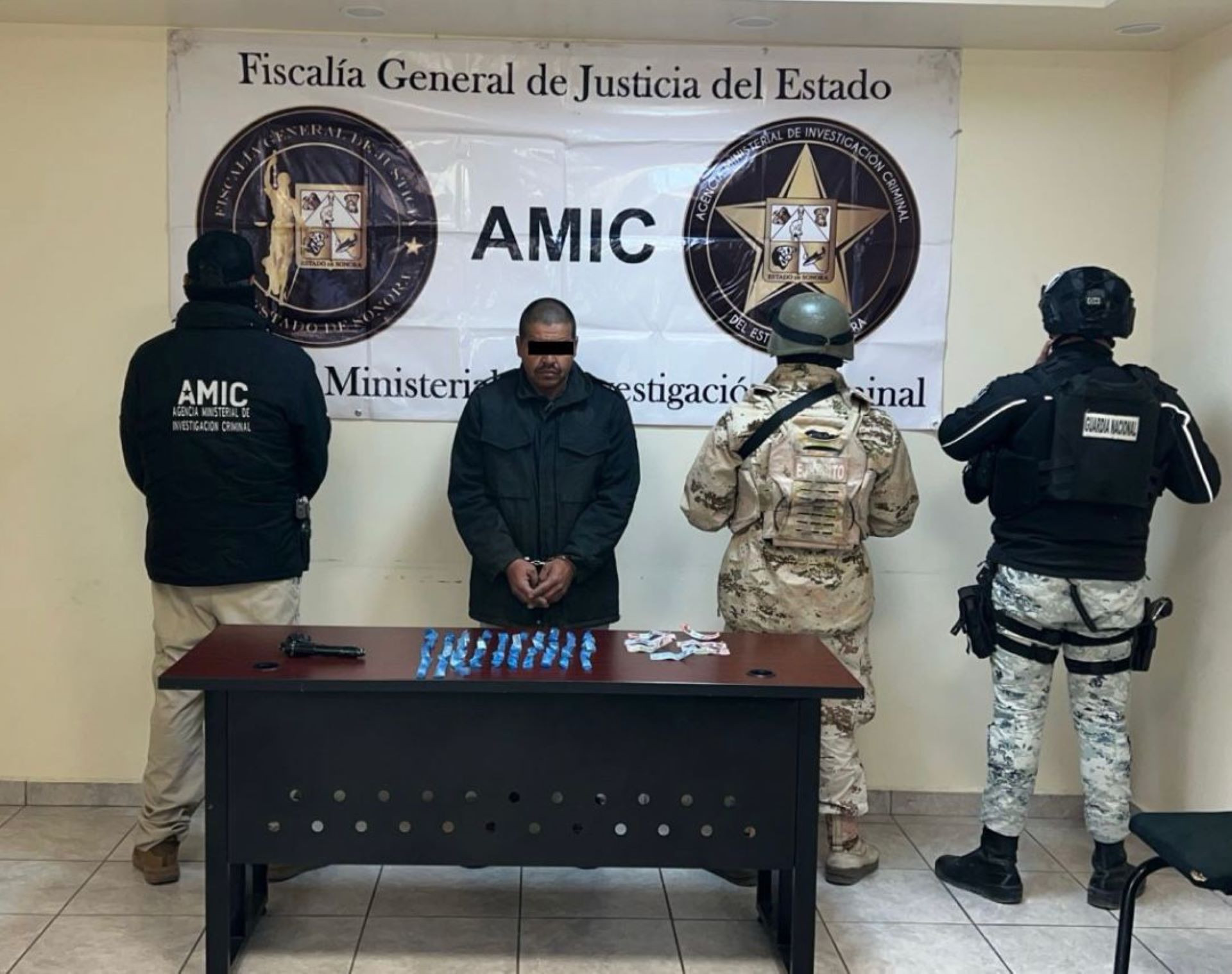 Operativo conjunto AMIC, DEFENSA y GN realiza cateo positivo en San Luis Río Colorado