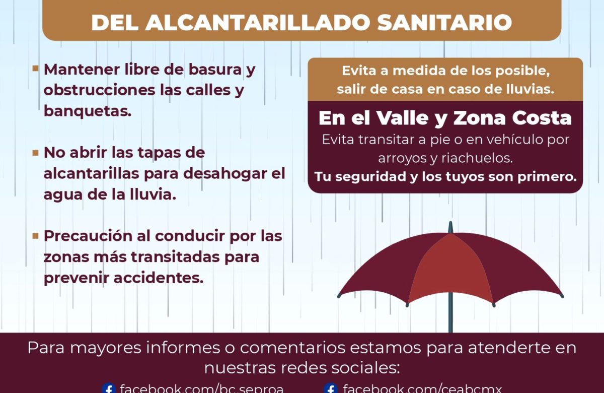 Emite Secretaría del Agua recomendaciones ante lluvias