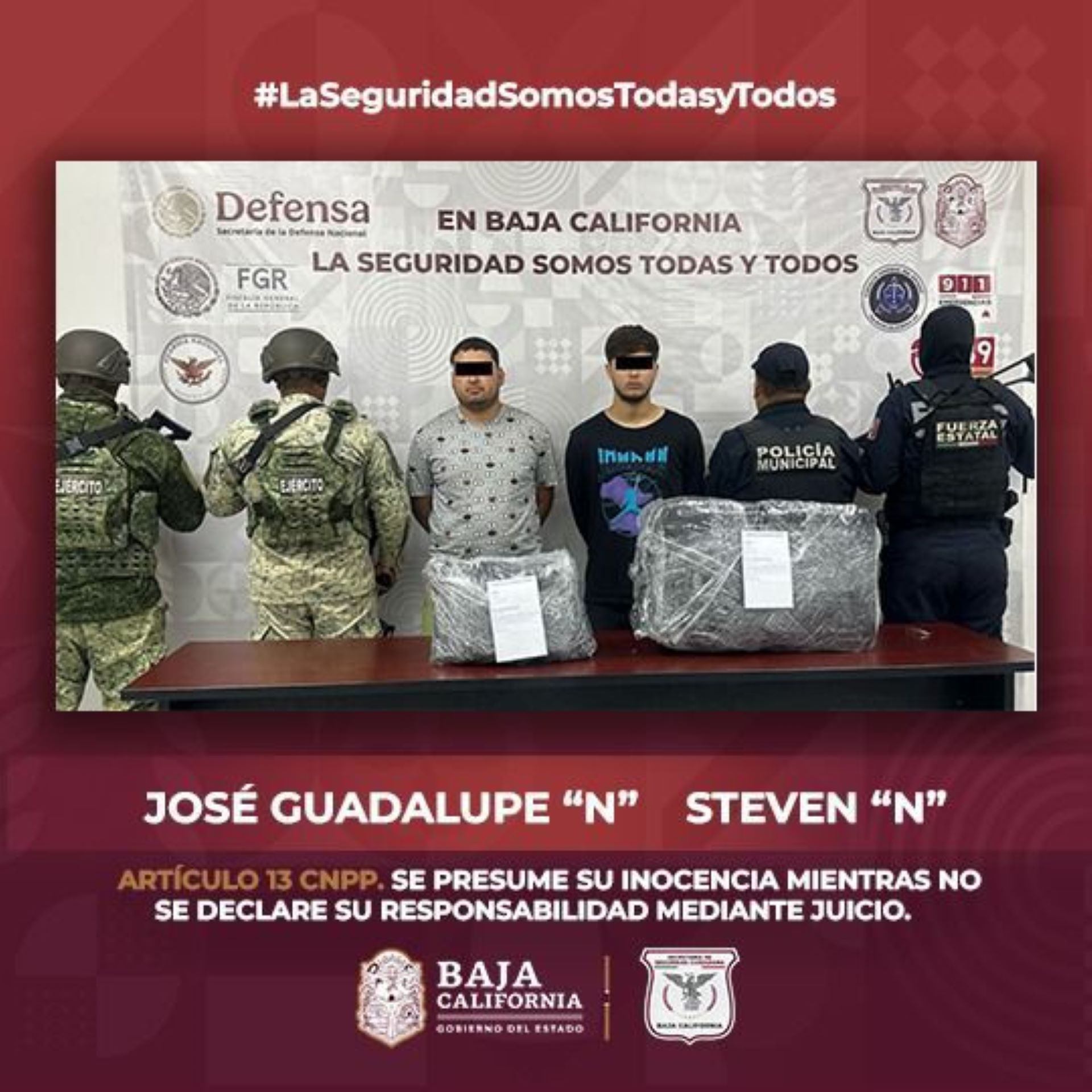 Tras persecución incauta fuerza estatal 21 kilos de fentanilo en Ensenada; hay dos detenidos
