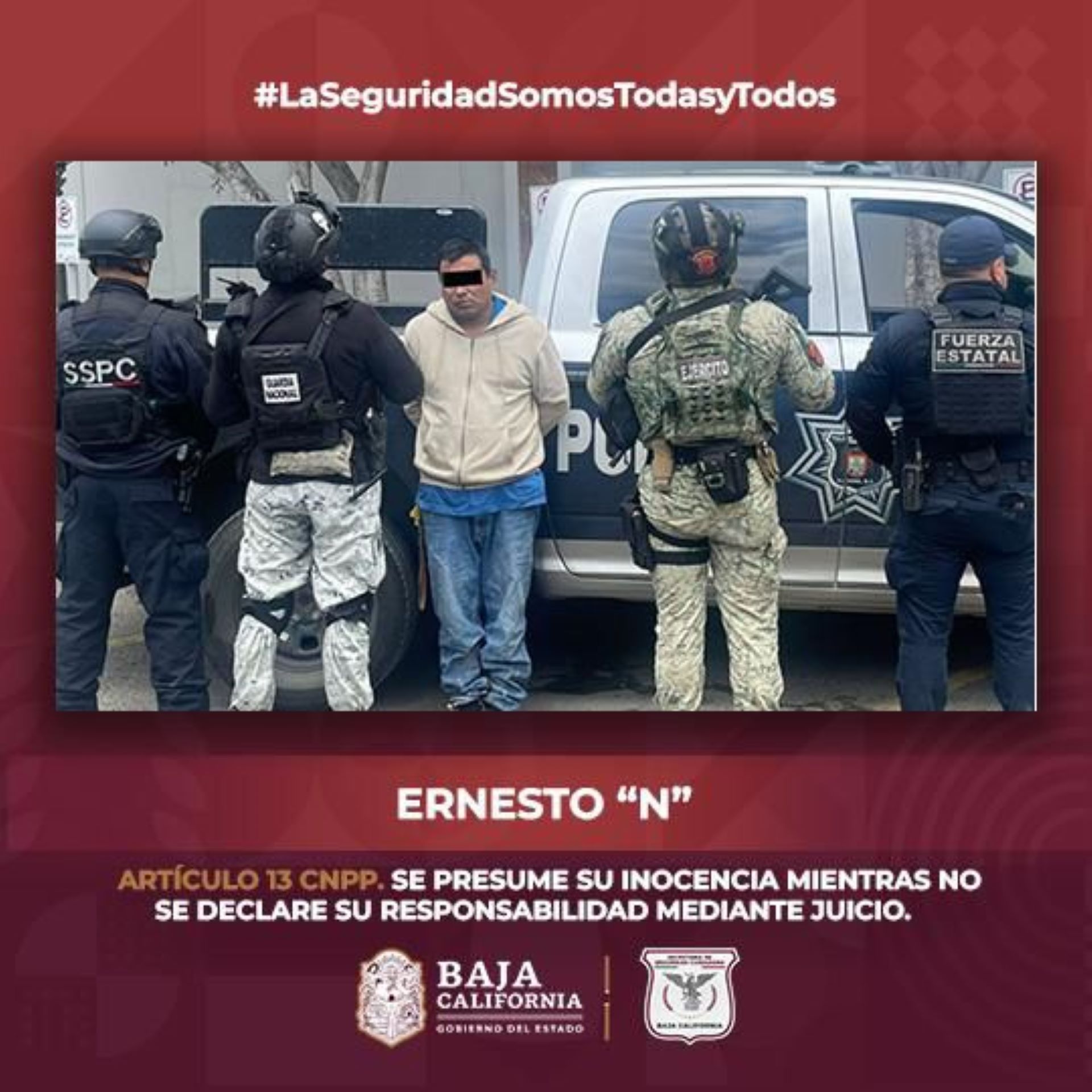 Captura Grupo de Coordinación a presunto homicida en Tijuana