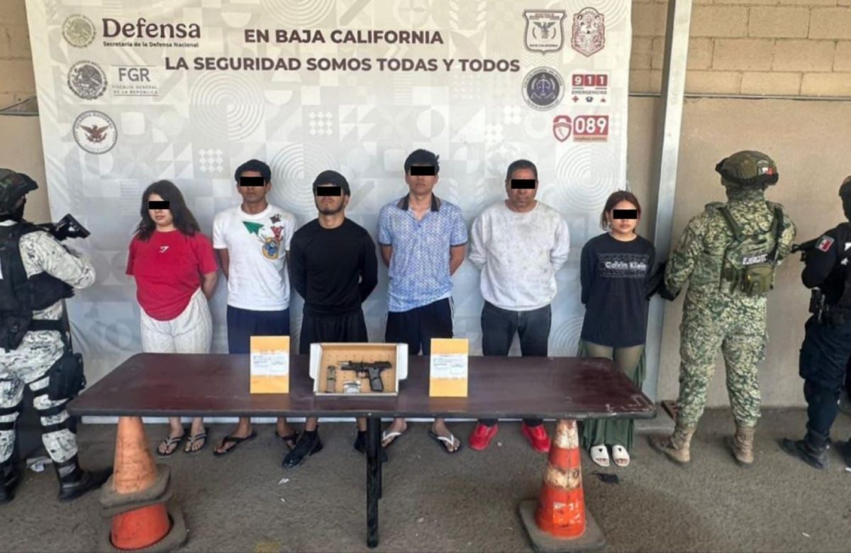 Grupo de Coordinación en San Felipe detiene a jóvenes con arma de fuego y metanfetamina