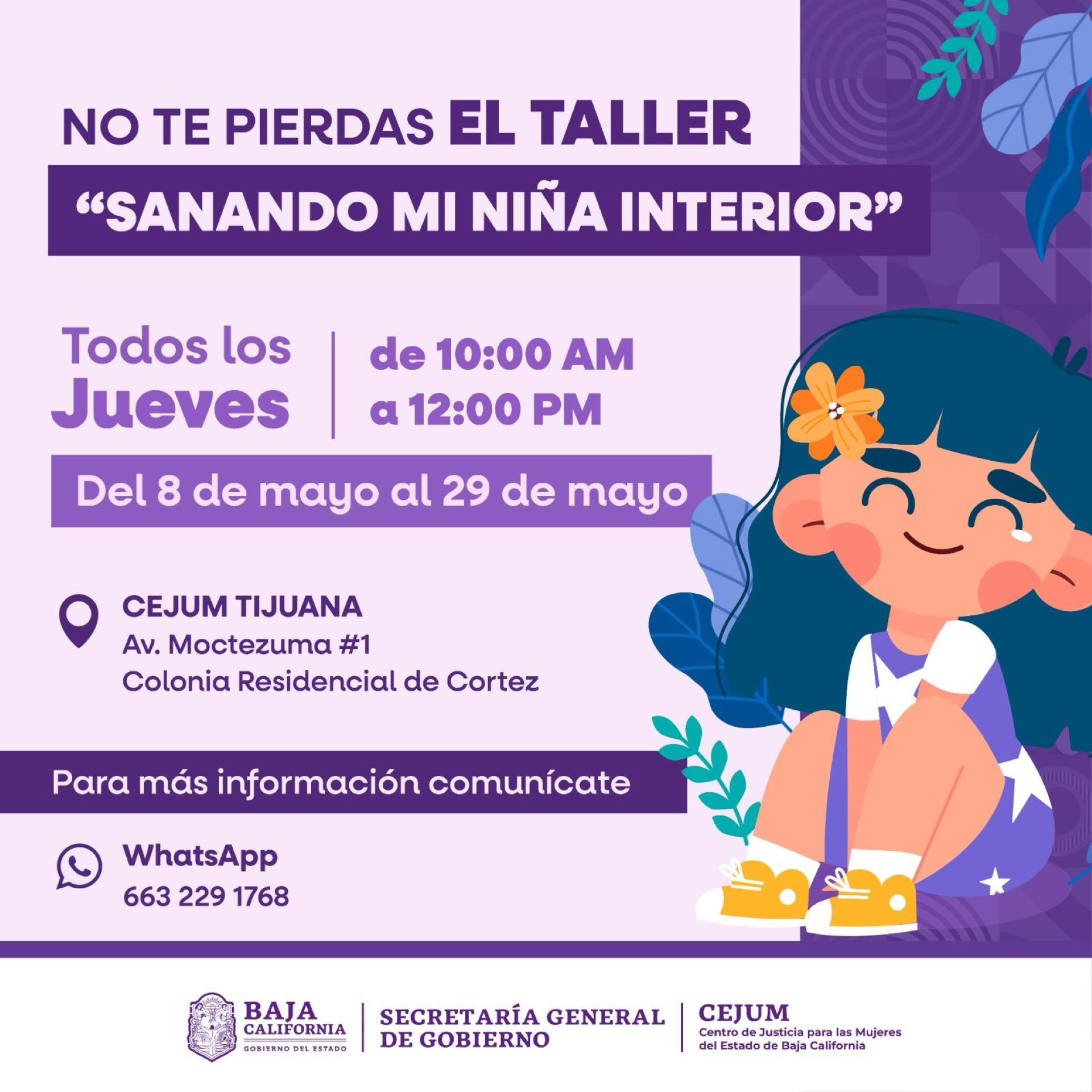 Invita CEJUM a participar en taller “Sanando Mi Niña Interior”
