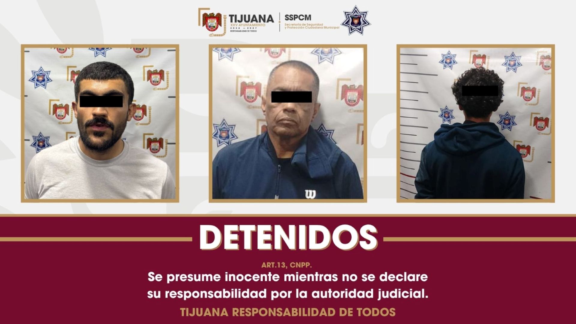 Detiene SSPCM a tres personas por colocar mantas con mensajes intimidatorios en distintos puntos de Tijuana