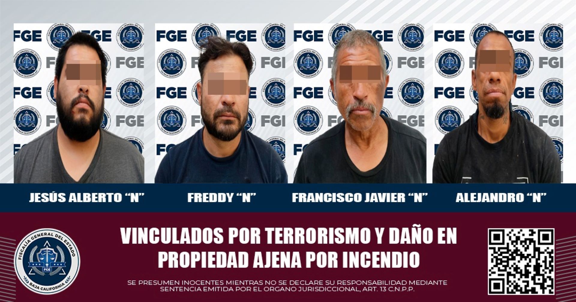 Determina Juez prisión preventiva contra acusados de terrorismo y daño en ajena agravada por incendio