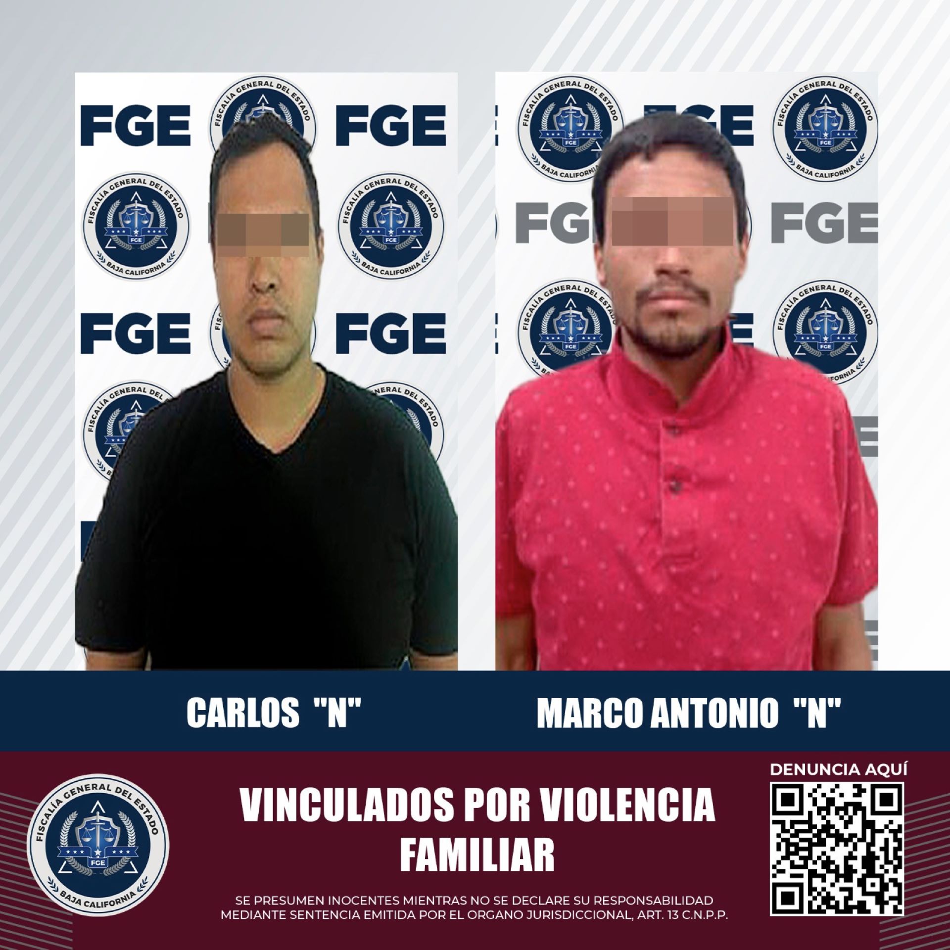 Dos hombres vinculados a proceso por violencia familiar en Mexicali