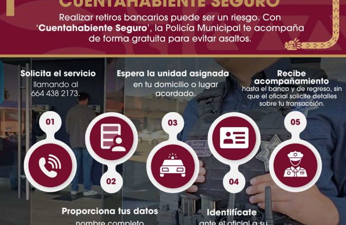 Brinda SSPCM acompañamiento policial para el traslado de divisas a través del programa ´Cuentahabiente Seguro´
